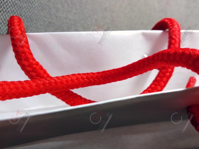 手提紙袋-120g白色牛皮紙印刷-搭配紅色繩